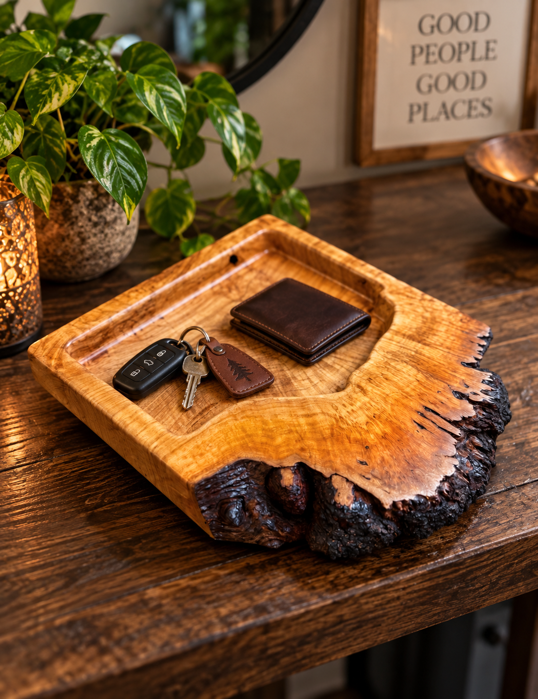 Cherry Burl Live Edge Tray